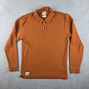 Tracksmith Fells Rugby Waffle Knit Merino Wool Polo Caramel Womens Medium